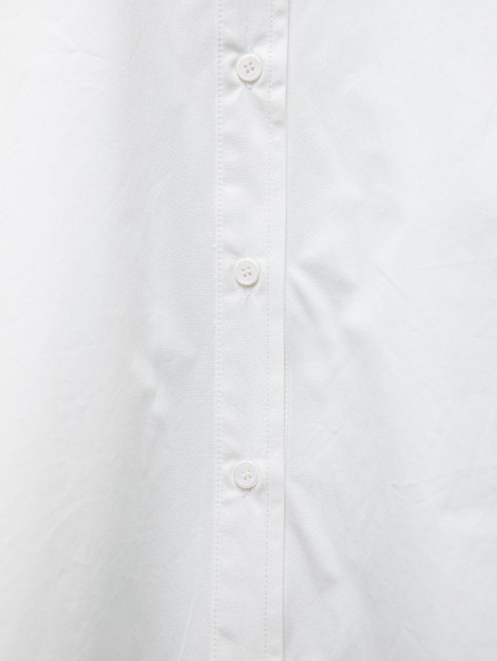 Paper Moon - Korean Women Fashion - #momslook - Swing Collar Cotton Button Down Shirt - 11