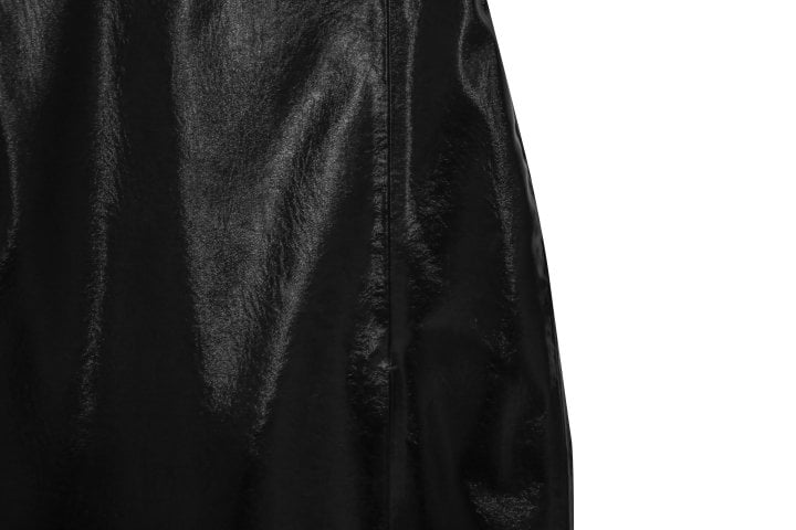 Paper Moon - Korean Women Fashion - #momslook - Metallic Leather Slit Skirt - 5