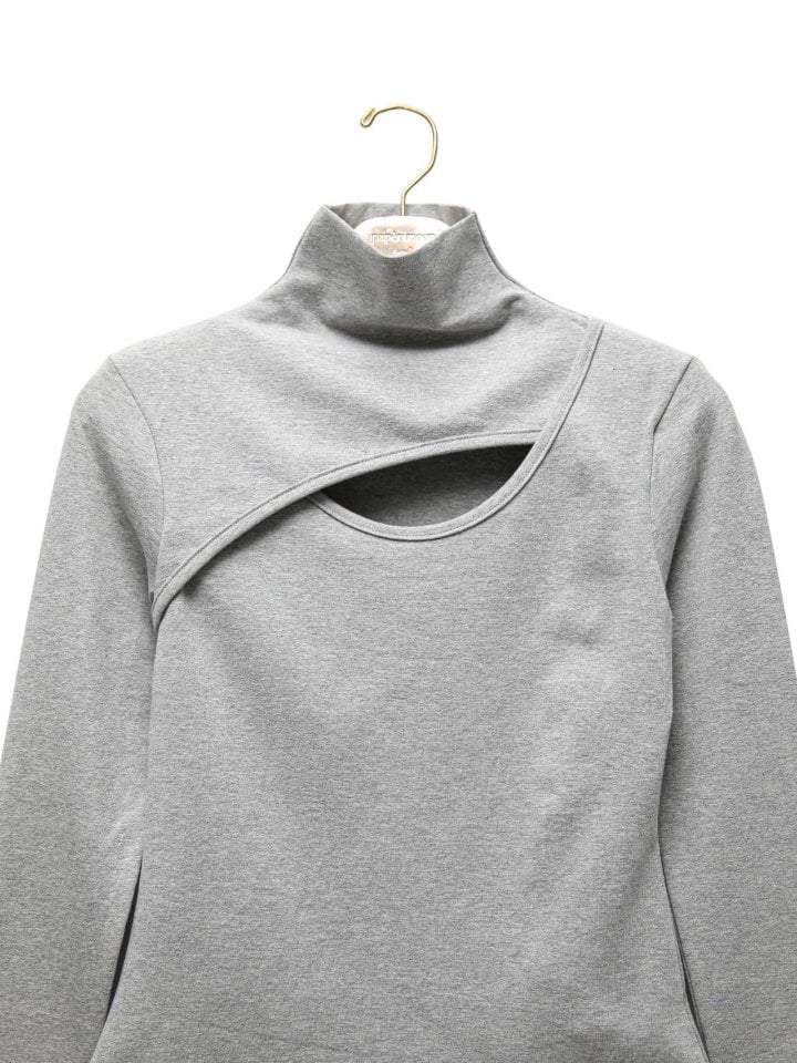 Paper Moon - Korean Women Fashion - #restrostyle - Front Cut Out Turtleneck Tee - 6