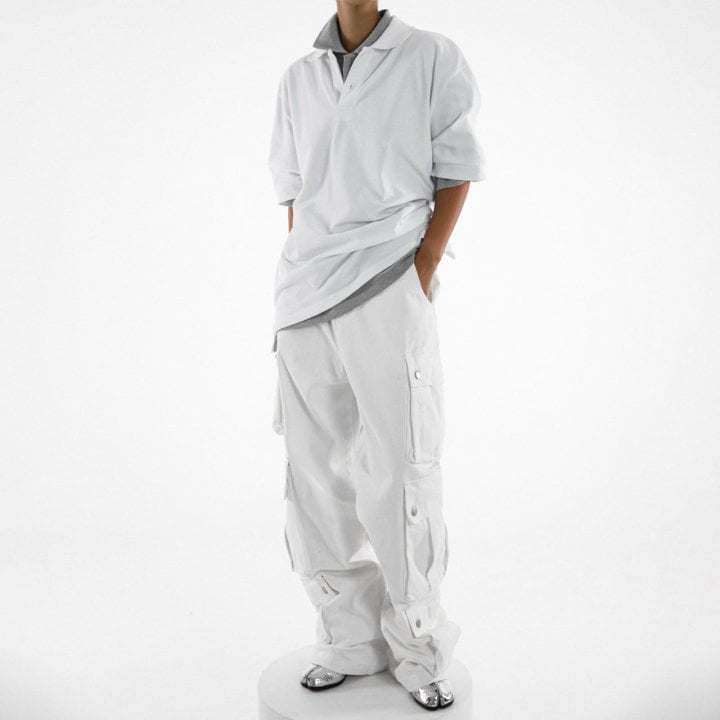 Paper Moon - Korean Women Fashion - #womensfashion - Three Pocket Snap Button Cargo Wide Trousers - 2