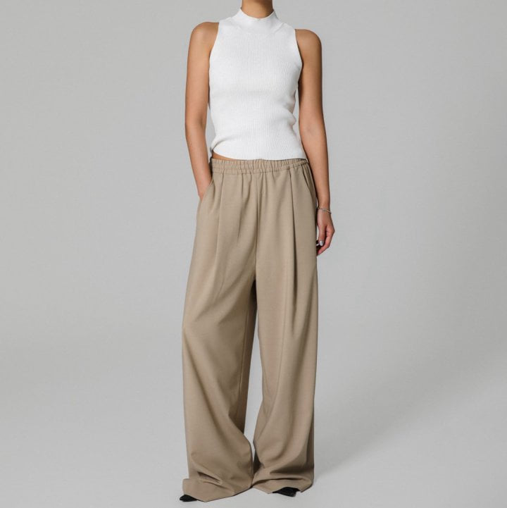 Paper Moon - Korean Women Fashion - #womensfashion - Banded String Wide Maxi Trouser - 3