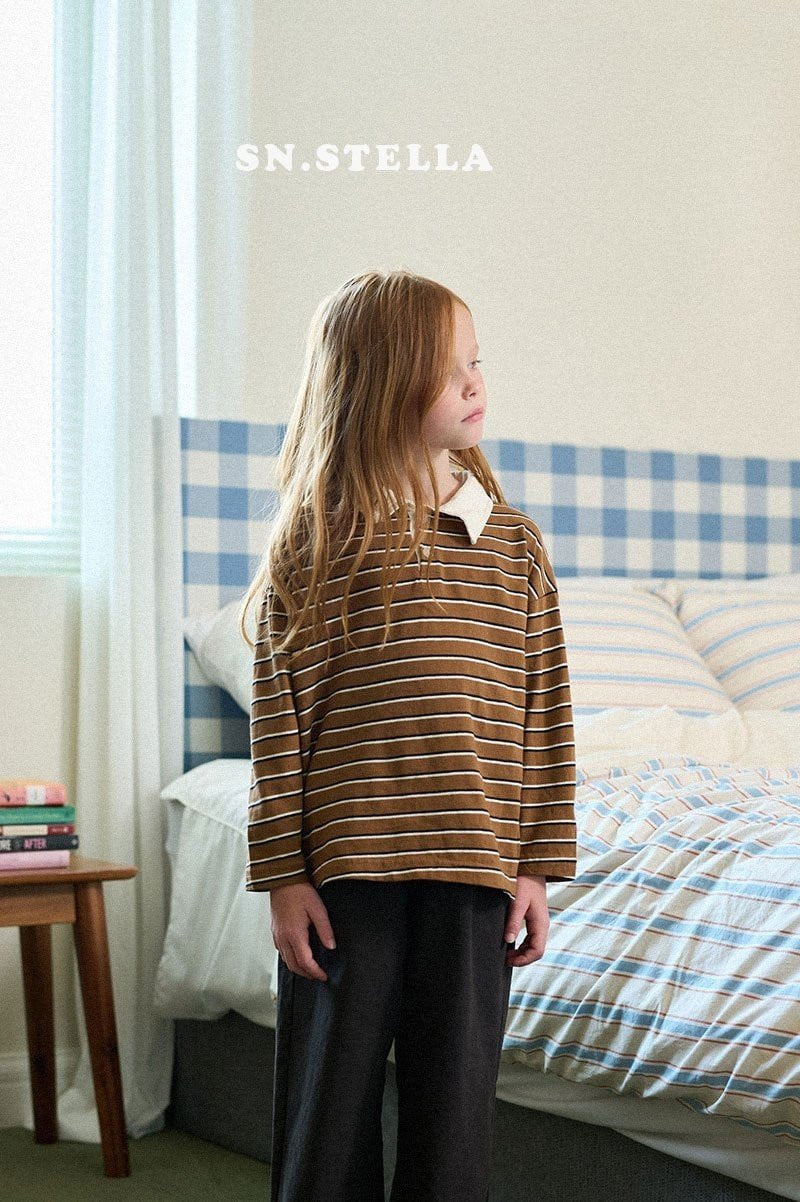 SN - Korean Children Fashion - #littlefashionista - Collar Stripe Tee - 3