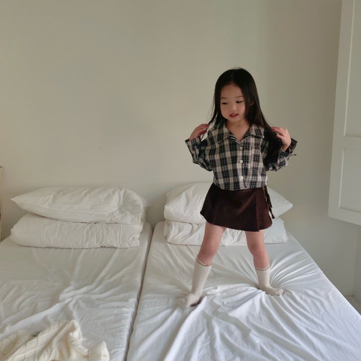 Saint Doll - Korean Children Fashion - #todddlerfashion - Check Crop Shirt - 11
