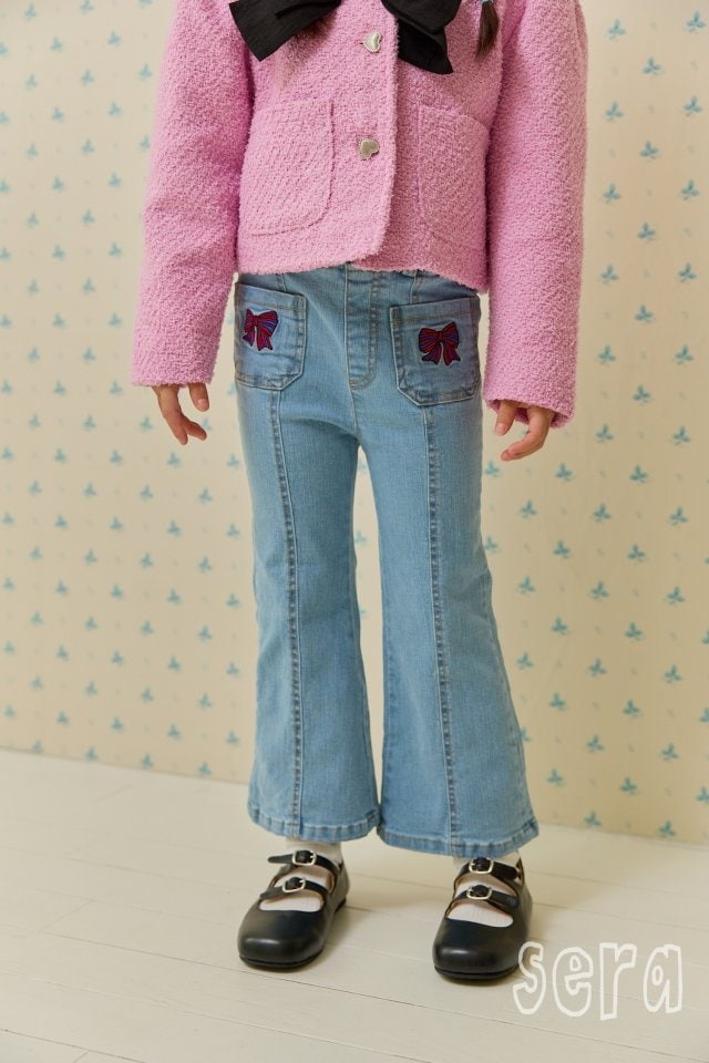 Sera - Korean Children Fashion - #childofig - Denim Bootscut Pants