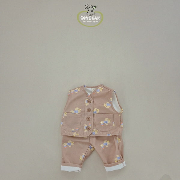 Soybean - Korean Children Fashion - #childofig - Bird Vest Pants Set - 9