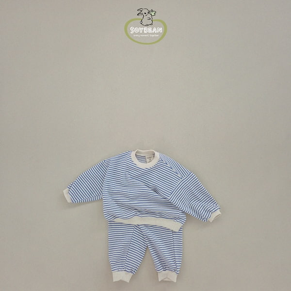 Soybean - Korean Children Fashion - #designkidswear - Stripe Top Bottom Set - 11
