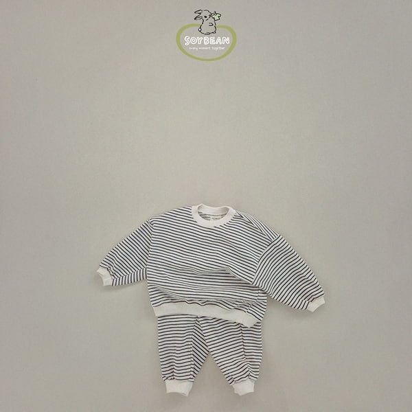 Soybean - Korean Children Fashion - #discoveringself - Stripe Top Bottom Set - 12