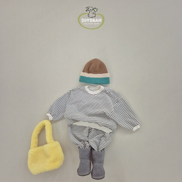 Soybean - Korean Children Fashion - #magicofchildhood - Stripe Top Bottom Set - 5