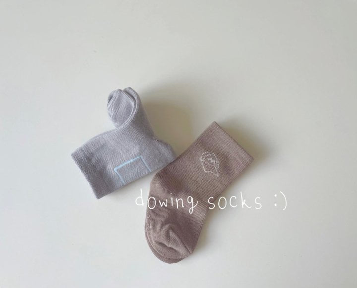 Teamand - Korean Children Fashion - #discoveringself - Drawing Socks (set of 2) - 4