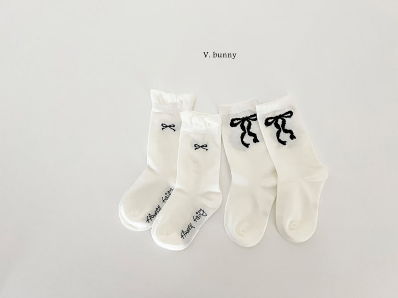 V Bunny - Korean Children Fashion - #stylishchildhood - Curling Ribbon Socks - 6