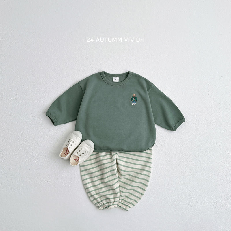 Vivid I - Korean Children Fashion - #childofig - Bear Embroidery Sweatshirts - 11