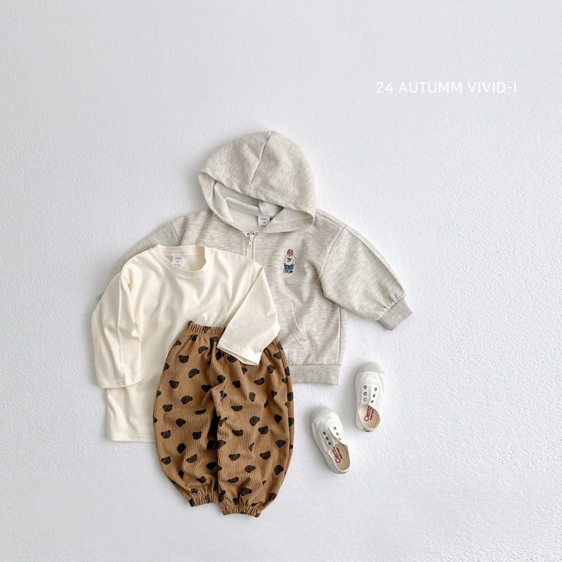 Vivid I - Korean Children Fashion - #childrensboutique - Bear Embroidery Hood Zip-up - 9