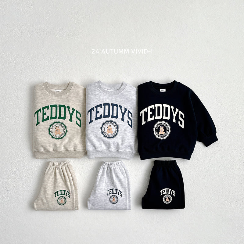 Vivid I - Korean Children Fashion - #stylishchildhood - Teddys Top Bottom Set - 3