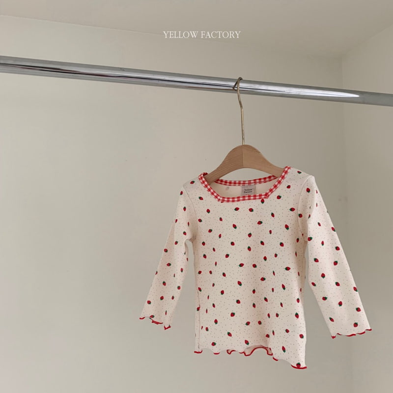 Yellow Factory - Korean Children Fashion - #childofig - Strawberry Check Tee - 9