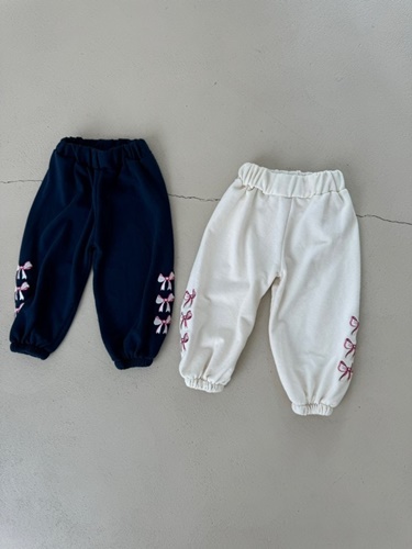 Ribbon Embroidery Jogger Pants