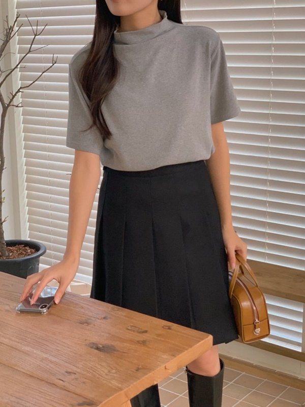 Angora Drape Half Turtleneck Tee