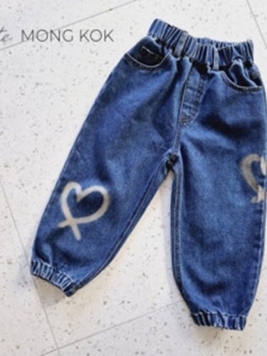Heart Denim Sausage Pants