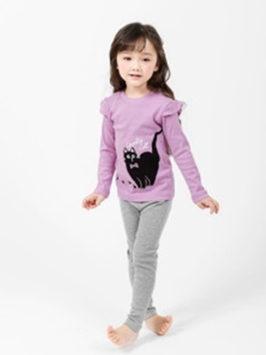 Black Cat Purple Pajamas