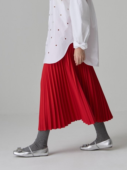 Red Wrinkle Skirt