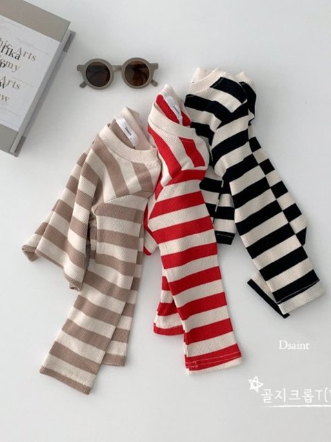 Rib Crop Stripe Tee