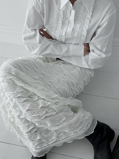 Knit Cancan Long Skirt