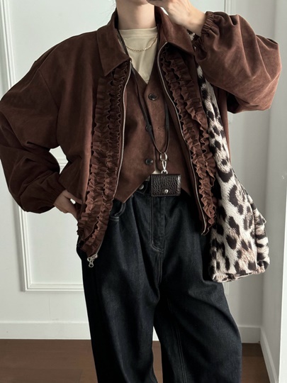 Suede Frill Jumper