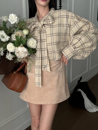 Check Ribbon Shirt
