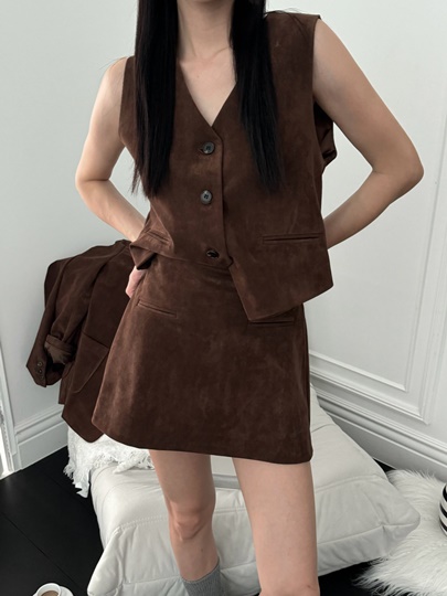 Suede Rib Vest