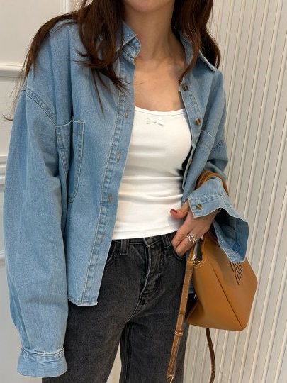 Slit Denim Shirt