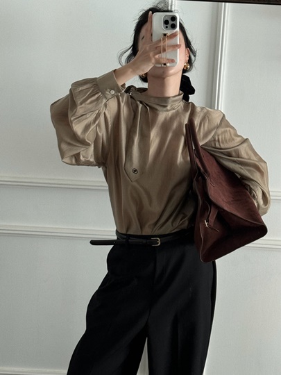 Scarf See Through Blouse