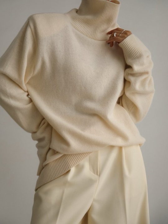 Turtleneck Padded Shoulder Mini Dress
