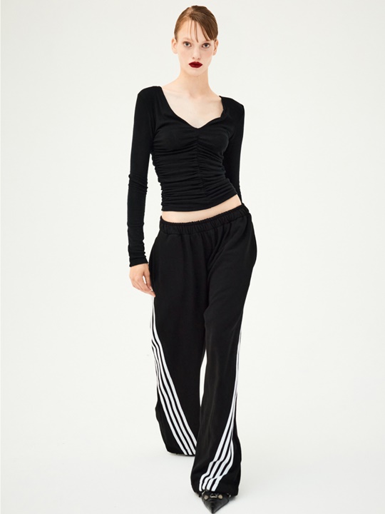 Center Shirring Deep V Top