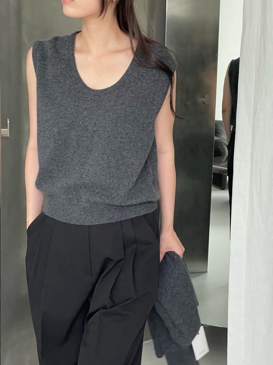 Camel U Neck Vest