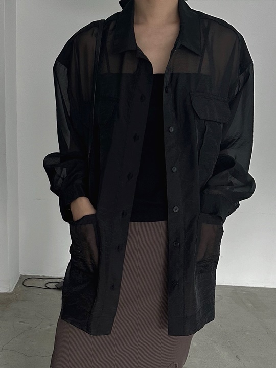 See Through Pocket Blouse