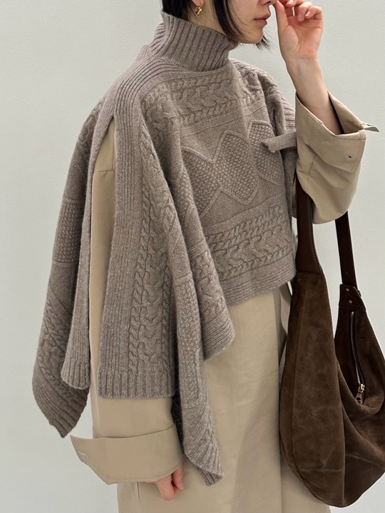 Muffler Shawl Knit Top