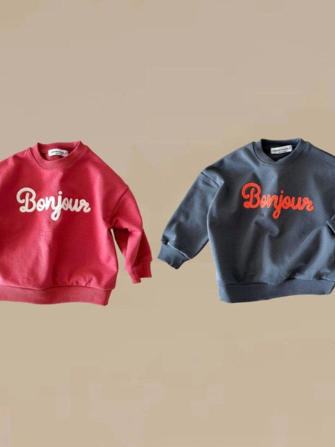 Bonjour Embroidery Sweatshirts