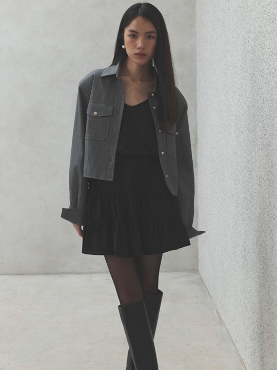 Crop Leather Shirt
