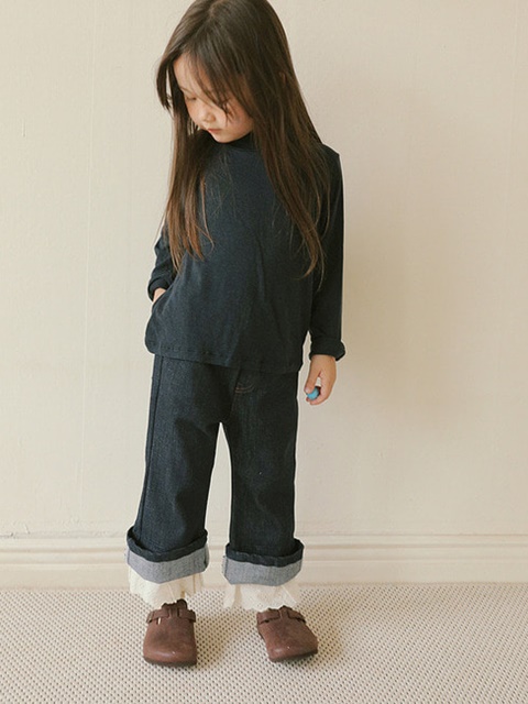 Hidden Lace Denim Pants