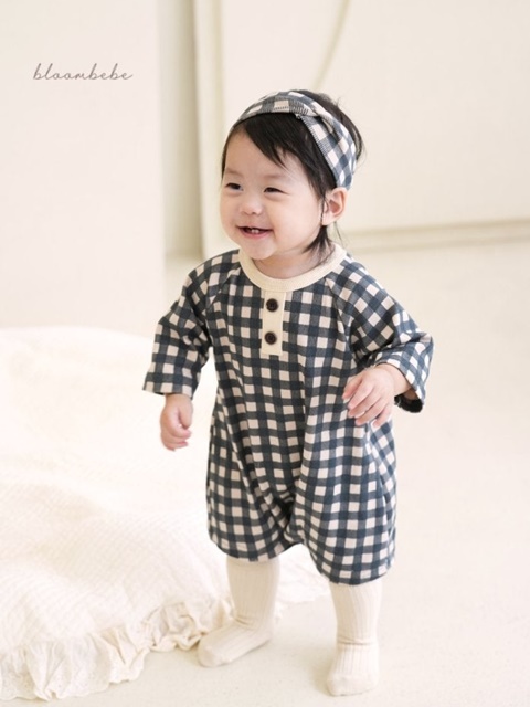 Mellow Check Bodysuit with Hairband