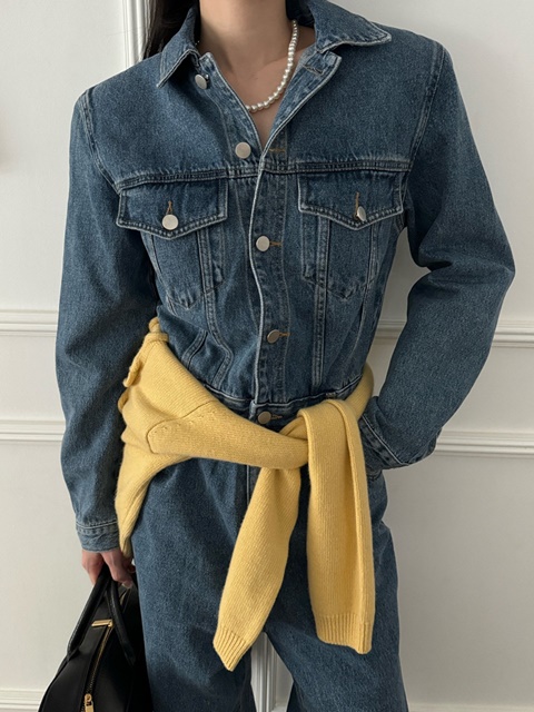Slim Denim Jumpsuit