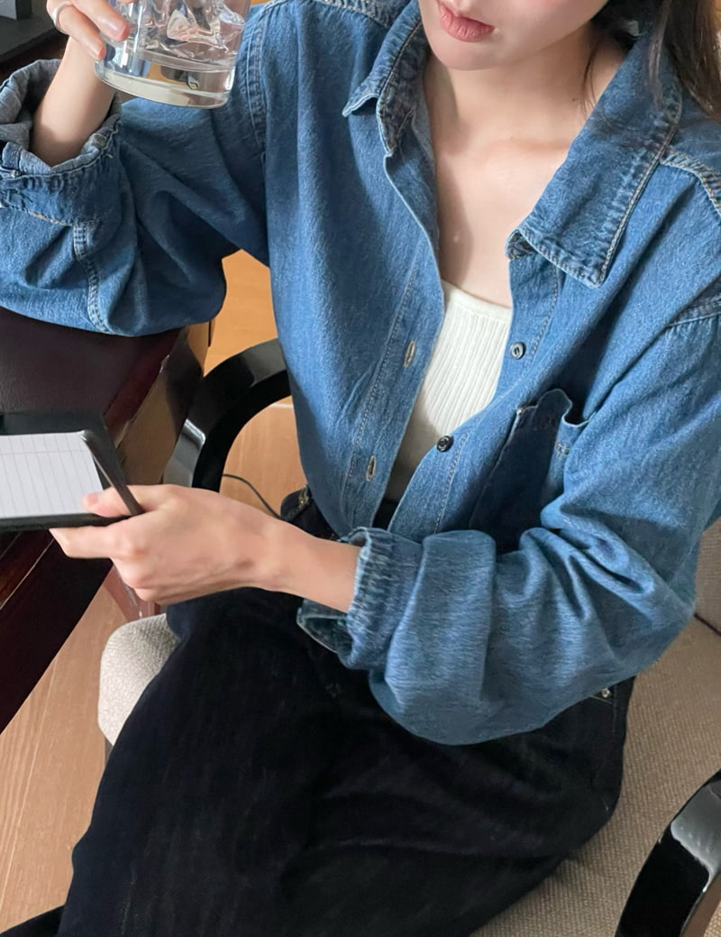 Amygrace - Korean Women Fashion - #momslook - Paul Denim Shirt