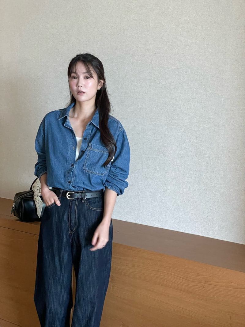 Amygrace - Korean Women Fashion - #momslook - Paul Denim Shirt - 2