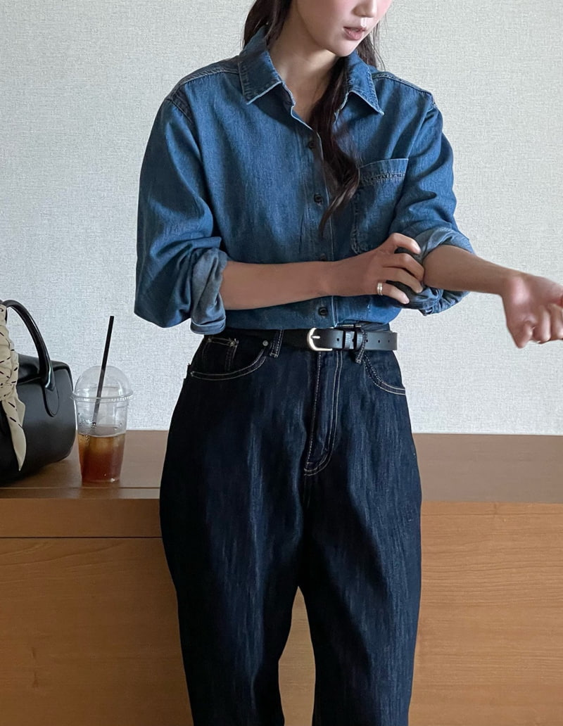Amygrace - Korean Women Fashion - #momslook - Paul Denim Shirt - 3
