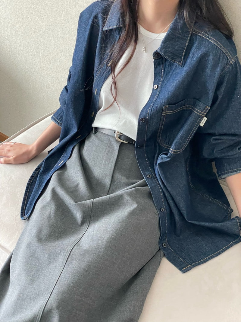 Amygrace - Korean Women Fashion - #pursuepretty - Paul Denim Shirt - 7