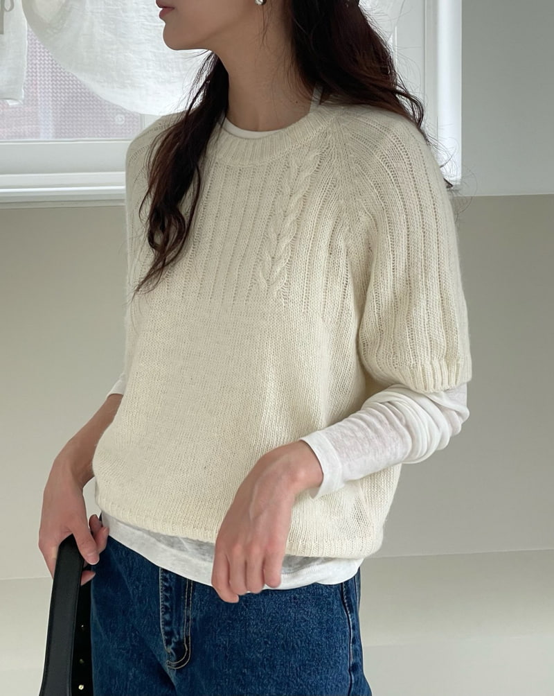 Amygrace - Korean Women Fashion - #pursuepretty - Mohair Fisher Short Sleeved Knit Top