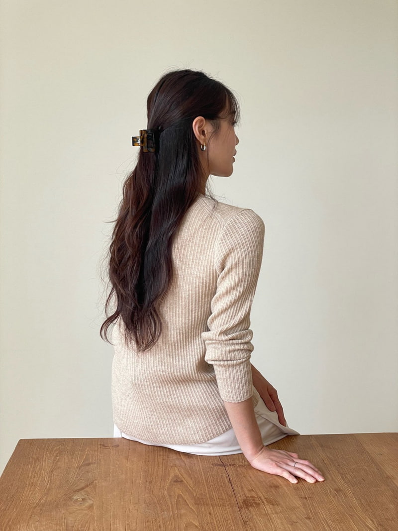 Amygrace - Korean Women Fashion - #thatsdarling - Bazel Rib V Cardigan - 3