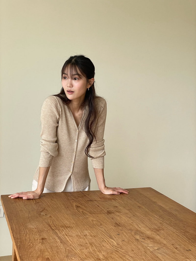 Amygrace - Korean Women Fashion - #thatsdarling - Bazel Rib V Cardigan - 4