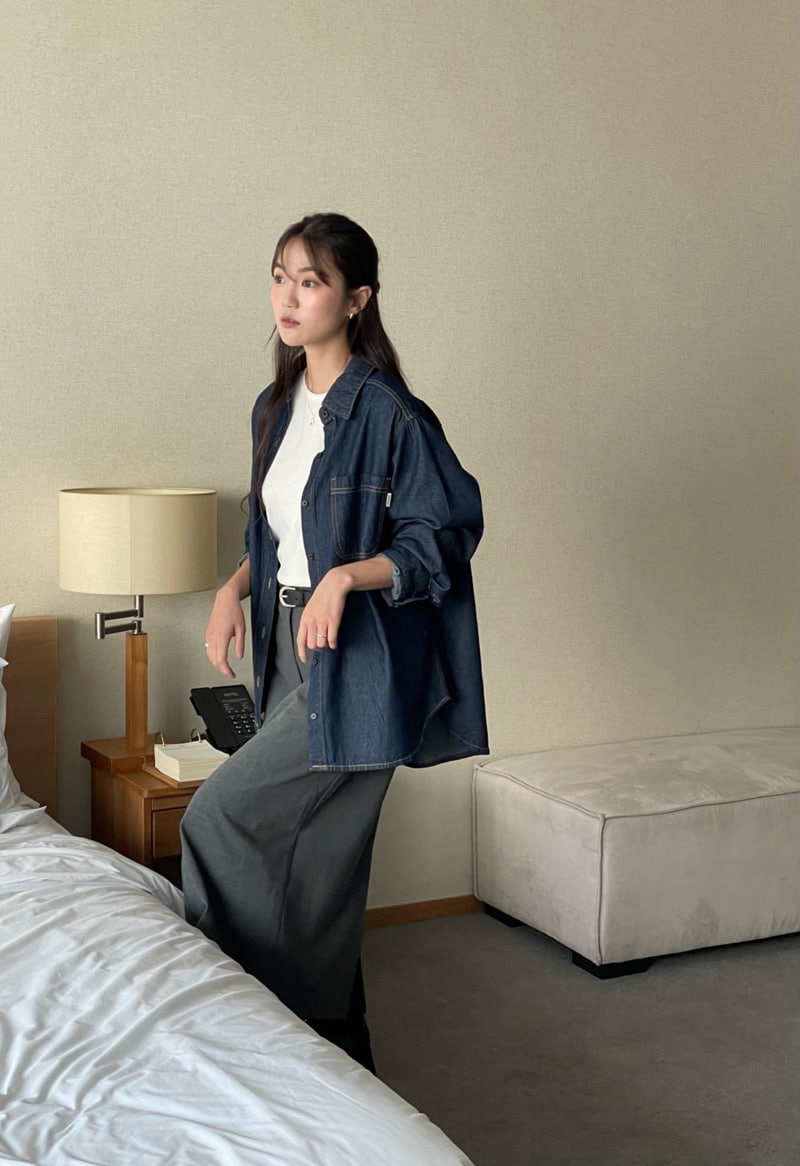 Amygrace - Korean Women Fashion - #vintageinspired - Paul Denim Shirt - 5