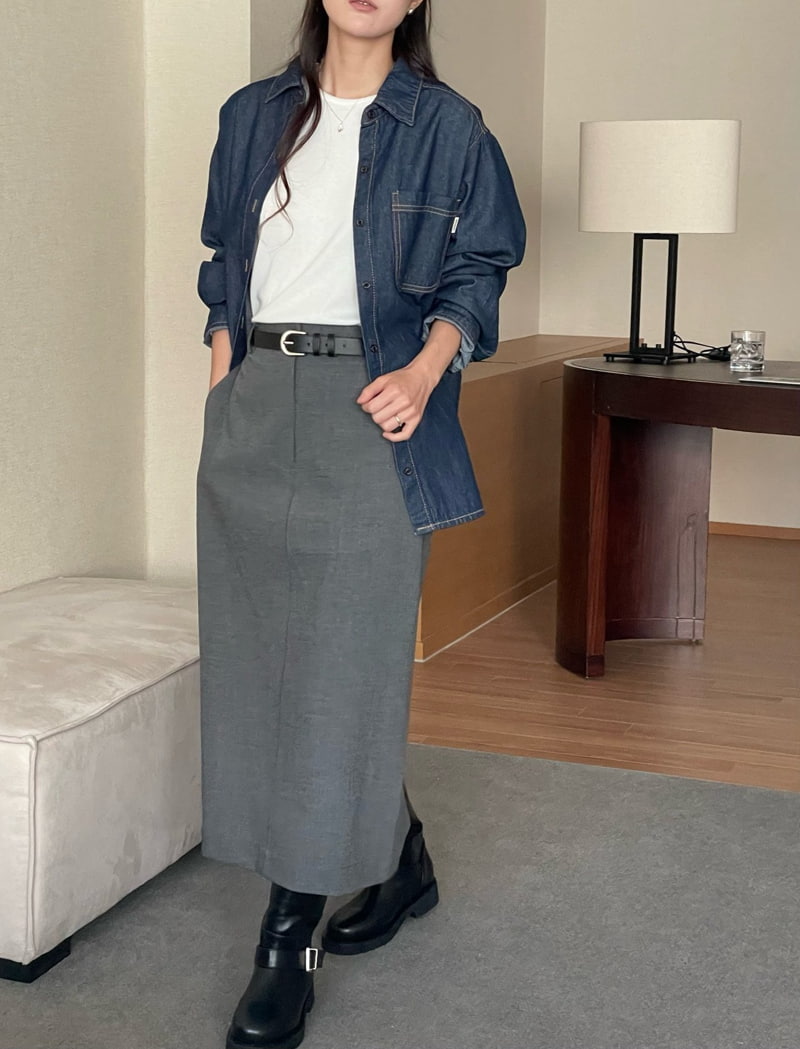 Amygrace - Korean Women Fashion - #vintagekidsstyle - Paul Denim Shirt - 6