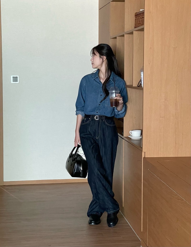 Amygrace - Korean Women Fashion - #momslook - Paul Denim Shirt - 4